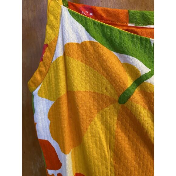 Vtg 60s 70s Malia Honolulu Maxi Dress Psychedelic Floral Sun Neon Hawaiian XS S - Picture 8 of 10